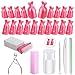 Capuchon ongle 22 pour doigts et orteils, Outils de dissolvant de vernis à ongles, clips à ongles en acrylique pour retirer le vernis gel avec Lime à ongles, 400 Tampons Démaquillants (Rose)