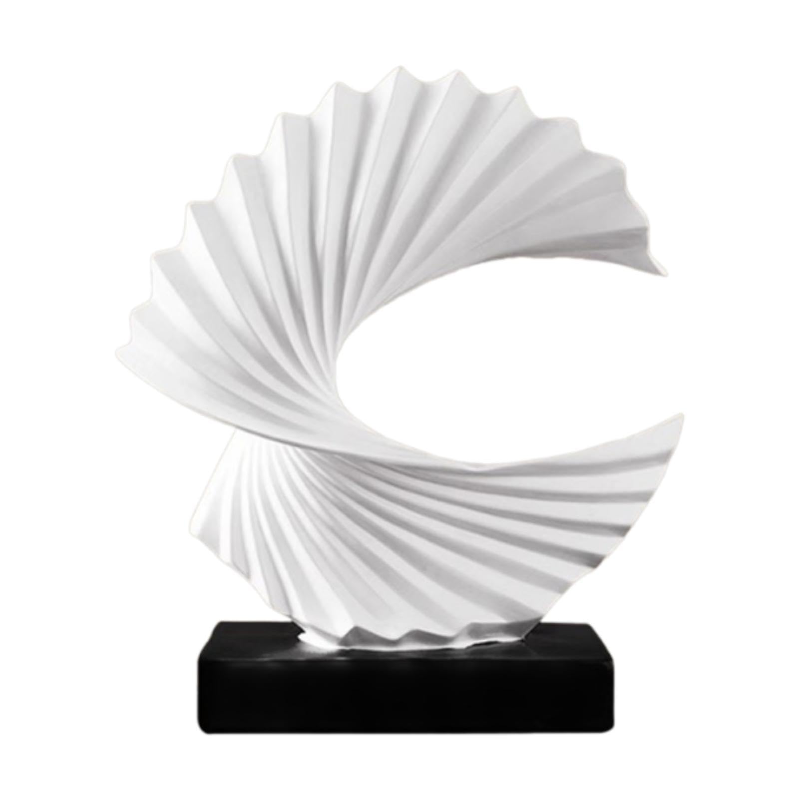 Fenteer Estatua de Ola de océano, Adorno de Escritorio, Centro de Mesa, Regalo, decoración del hogar, Escultura Artesanal, Figura de Resina para, Blanco
