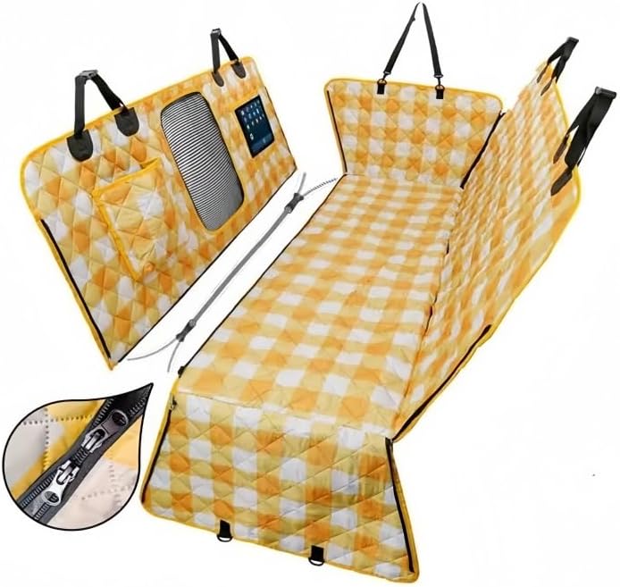 Dog Car Seat Cover for Honda Avancier 1999-2001,Car Dog Mat for Back Seat Dog Hammock with Mesh Window Scratch Proof Nonslip Waterproof Durable Machine Washable,Yellow normal Yellow - Image 1 of 8