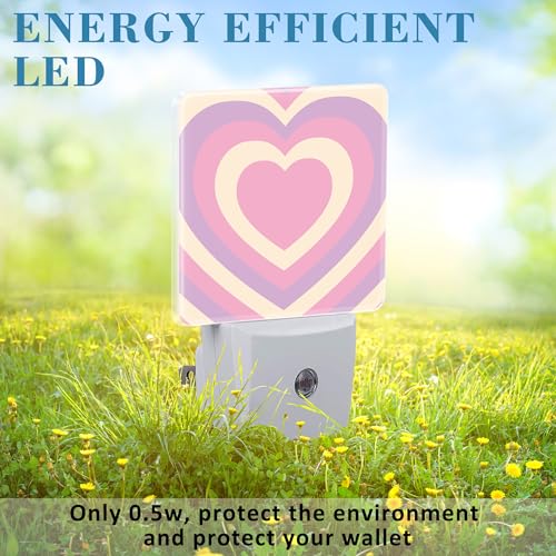 Image of Pink Love Swirl Night Light for Kids, LED Night Light Plug into Wall with Dusk to Dawn Sensor for Girls Boys Women Men Room Decor, Hallway, Kitchen, Bathroom, Nursery, Stairs