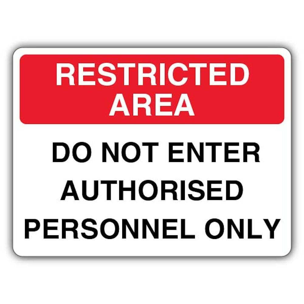V Safety Restricted Area Do Not Enter Authorised Personnel Only Safety Sign - 400 x 300 mm - 2mm Rigid Plastic