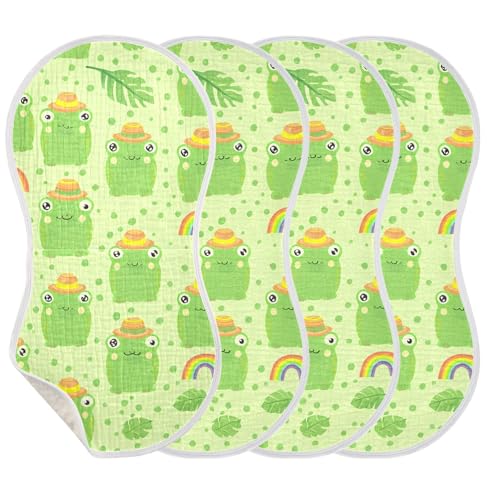 xigua Cute Frogs Baby Burp Cloths for Newborn Boys and Girls 1 Pack, Soft & Absorbent Cotton Baby Burp Cloth, Baby Washcloths, Newborn Towel, Burp Rags3
