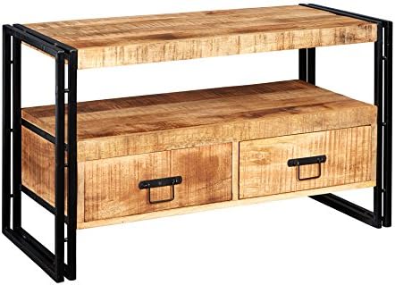 Electra design 2 Drawer Tv Stand, Natural with Black