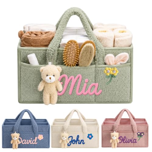 Monogrammed Baby Diaper Caddy Organizer