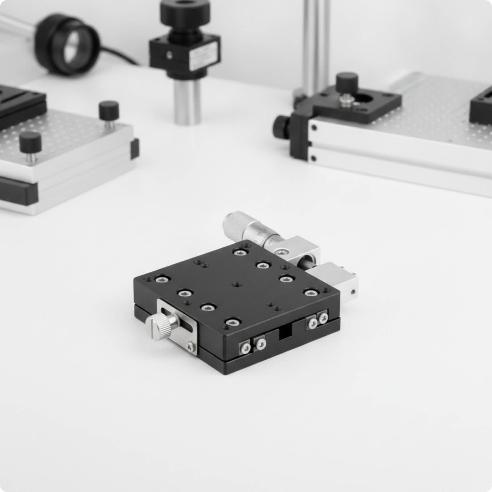 predolo Piattaforma di Traslazione di Precisione Regolazione Fine Tavolo Traslazione Manuale Compatto Attrezzatura da Laboratorio per Ricercatori, Ottica, LX60-L