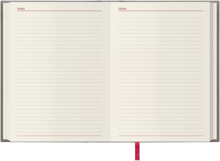 Dohe - Diary 2024 – Day Page – Size: 15 x 21 cm (A5) – 336 Pages – Stitched Binding – Hardcover – Grey – Model Brasilia