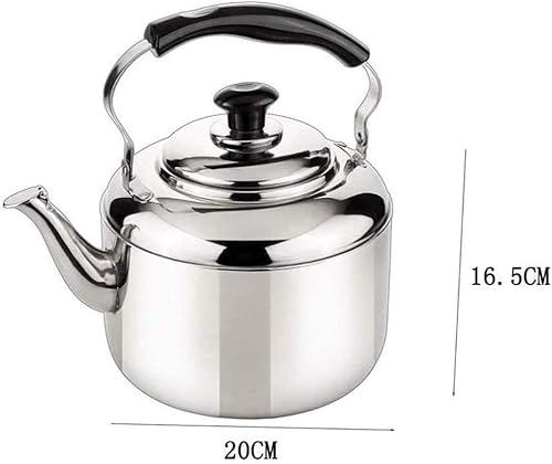 Miniatura 2 de Hervidor de té silbante de acero inoxidable, capacidad 304, tetera, mango antiquemaduras, placas de inducción, estufa de gas (talla  4L)