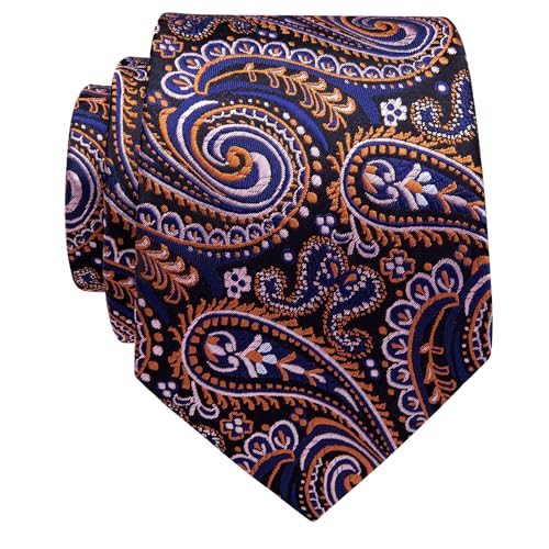 Image of YourTies Paisley Men's Necktie Woven Silk Floral Ties for Men Designer Formal Business Party Wedding