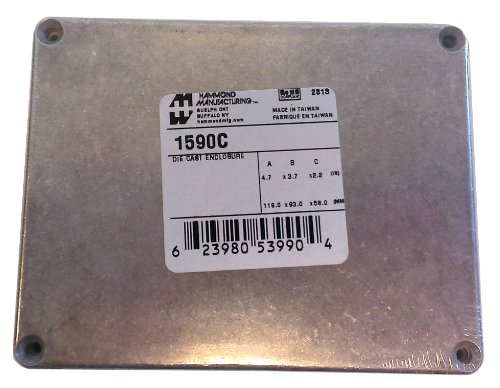 Hammond Manufacturing Square Box Diecast Aluminium IP54 1590C Enclosure with Screws