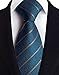 Ctskyte Men's Peacock Teal Striped Tie Matte Woven Trendy Patterned Fashion Business Suit Silk Neckties