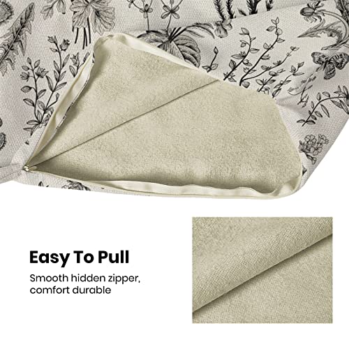 Image of AEIOAE Spring Pillow Covers 20x20 Inch Set of 2,Black Gray Wild Flower Plant Throw Pillows Case,Seasonal Floral Outdoor Decorative Square Linen Farmhouse Decor Cushion Covers for Home Sofa Bed Couch