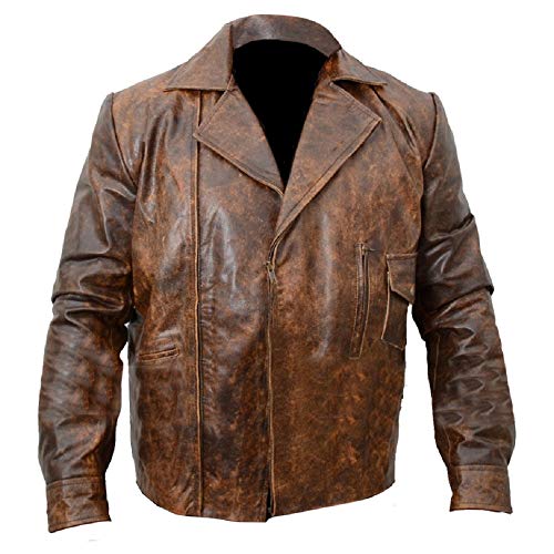 Retro Vintage Distressed Copper Kurt Russell Snake Plissken Biker Real Cowhide Leather Jacket