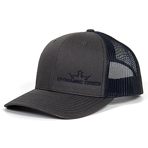 Dynamic Discs King D's Logo Snapback Mesh Disc Golf Hat - Dark Gray/Navy Blue