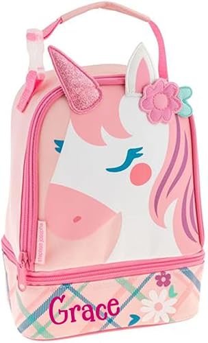Stephen Joseph Lonchera personalizada  Bolsa de almuerzo de unicornio  Lunch Pals  Suministros de regreso a clases  Bolsa aislada para niños  Nombre
