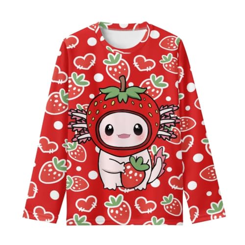Image of WELLFLYHOM Long Sleeve T-Shirt for Boys Girls 3-16 Years Old Tee Tops Crewneck Pullover Shirts Fall Outfits