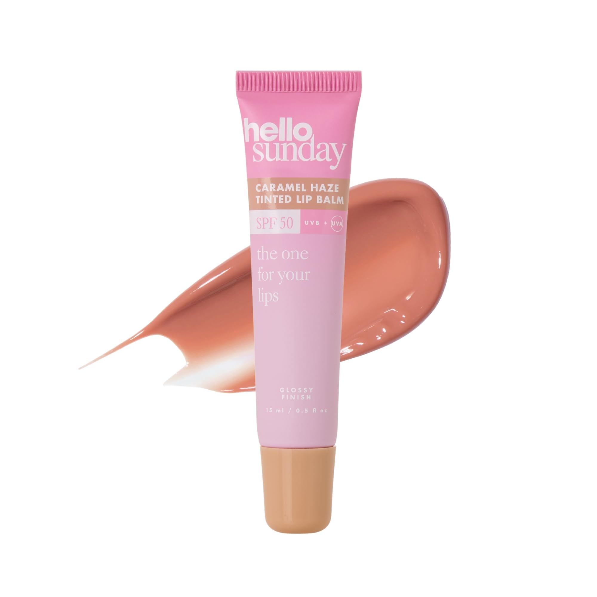 Hello Sunday The One For Your Lips SPF 50 Lip Balm with Squalane & Hyaluronic Acid | Hydrating, Non-Greasy, High Shine Finish, Fragrance Free | UVA & UVB Protection |15ml (Caramel Haze)