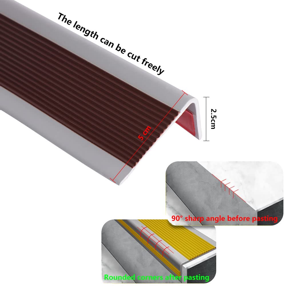 Strisce di sicurezza adesive antiscivolo in gomma PVC per scale, antiscivolo, per interni ed esterni, migliorano la sicurezza e prevengono le cadute