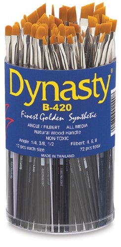 Dynasty Finest Golden Synthetic Brush - Angular, 1/2