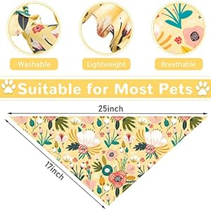   Weewooday-8-Pcs-Floral-Dog-Bandana-Spring-Flower-Pet-Triangle-Bib-Scarf-Daisy-Rose-Pet-Bandana-Suitable-for-Most-Dog-and-Cat