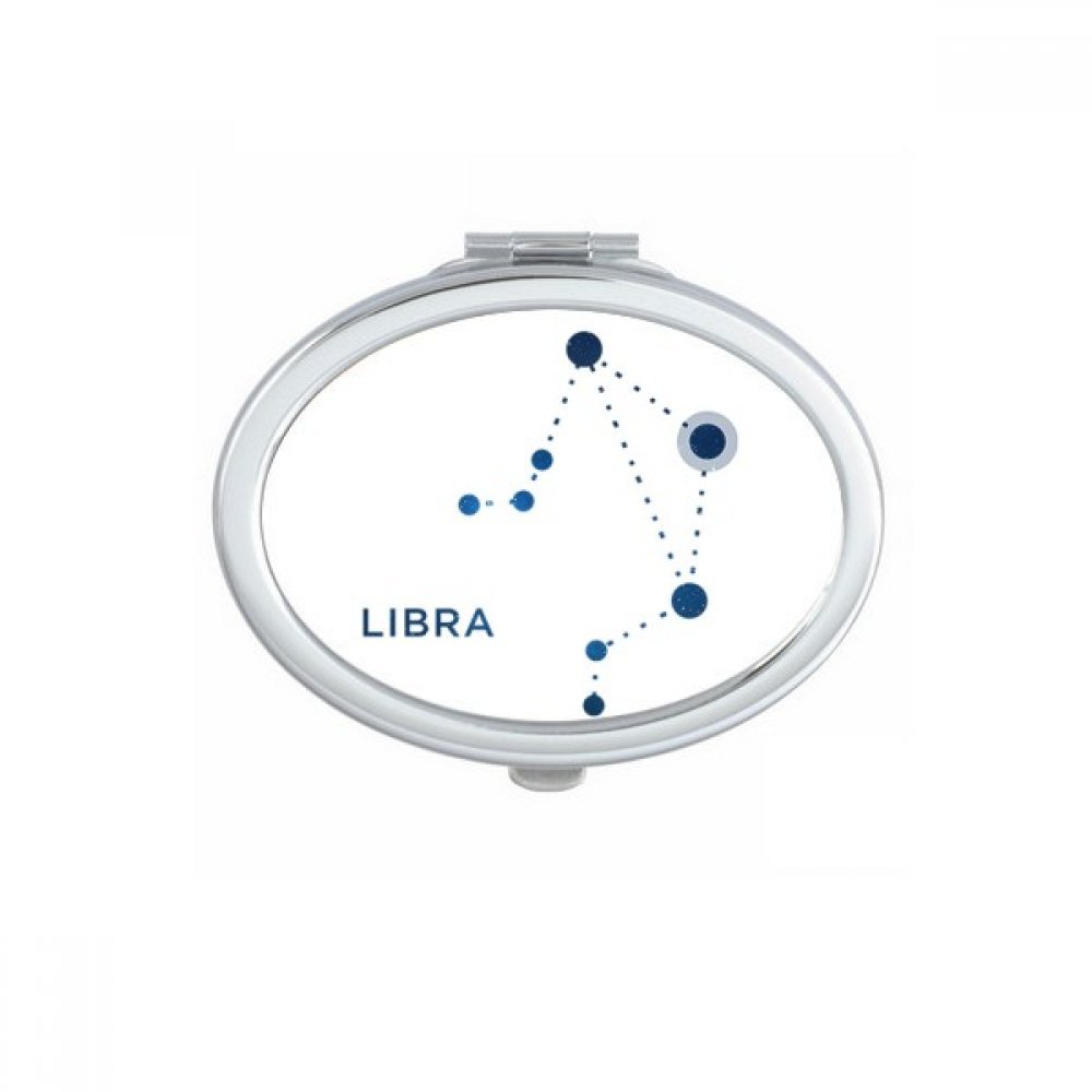 Miroir de poche ovale avec signe du zodiaque Balance mignon