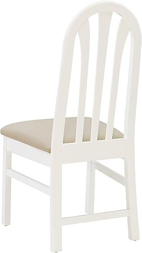 Miniatura 9 de Linon Asiento tapizado blanco y gris juego de 2 sillas de comedor Kennerli totalmente montadas altura blanco y gris