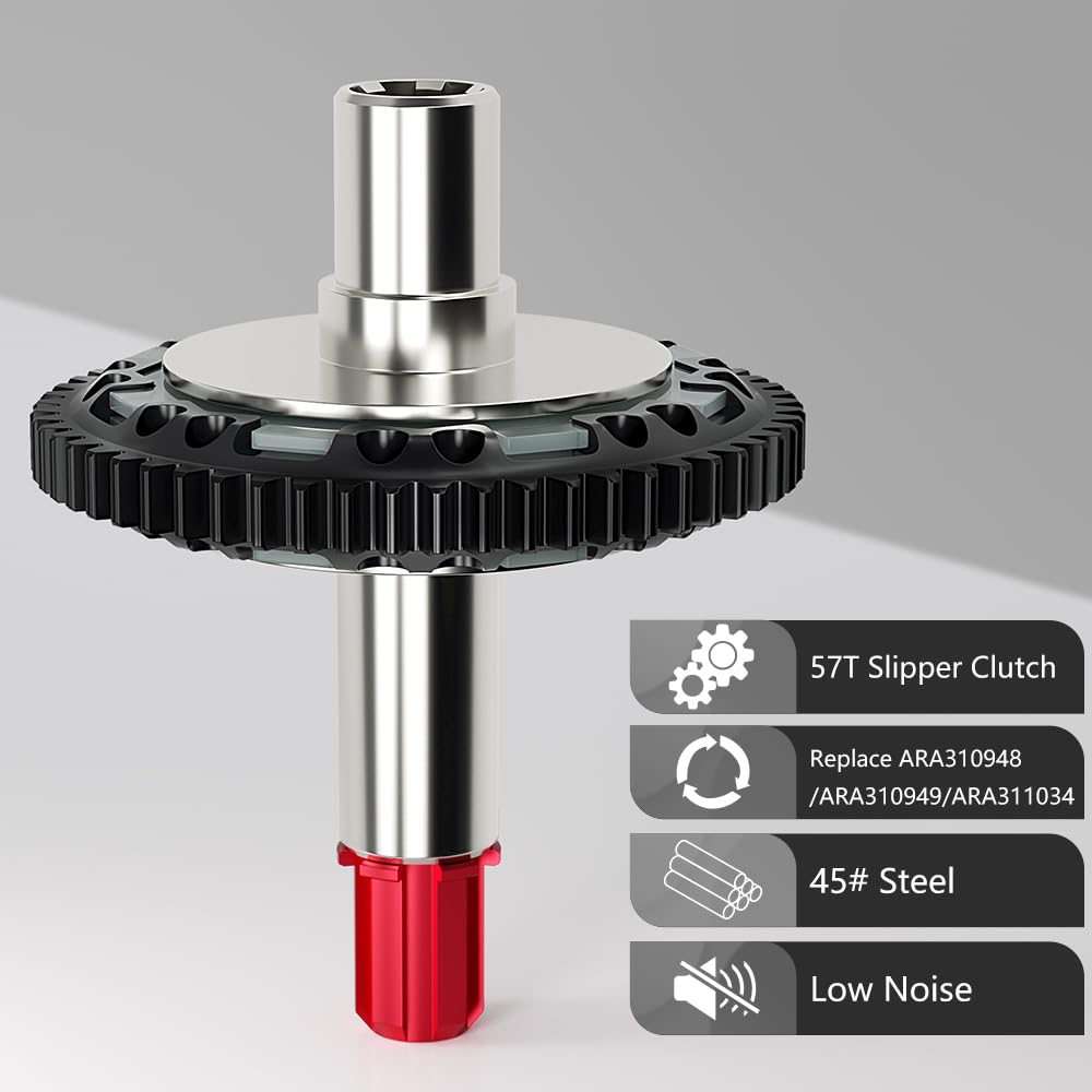 57T 0.8Mod Slipper Set, Stalen RC Slipper Clutch Spur Gear Vervangend Onderdeel, RC Car HD 57T Slipper Set voor voor Senton voor Vorteks voor Big Rock
