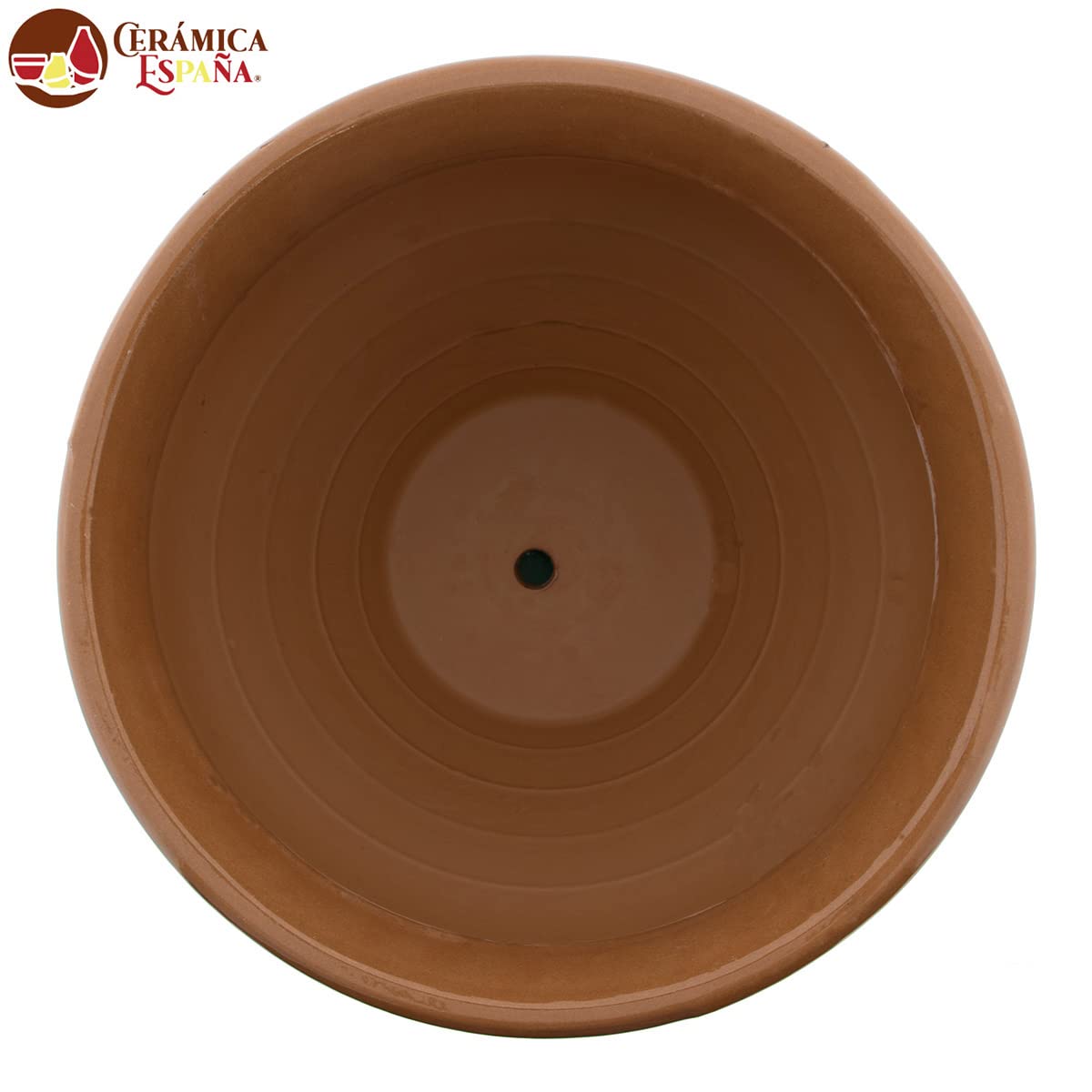 CERÁMICA ESPAÑA | Macetas de Barro Rojo | Macetas Decorativas | Macetas de cerámica | Macetas Exterior | Maceta Coco - Modelo D17 | Decoración 100% Hecho a Mano | 26x26x21 cm | Plato Incluido