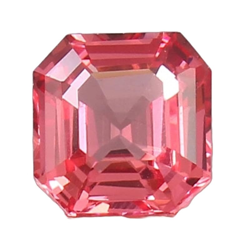Saphir Padparadscha taille Asscher 7mm pour fabrication de collier DIY