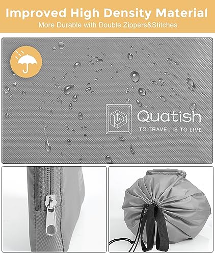 Travel Laundry bags, 2 Pack Dirty Laundry Travel Bag, Foldable Dirty Clothes Bag for Traveling, Washable and Small Laundry Bag with Handles for Suitcase, Gym, Camping, Black+Grey - Image 4