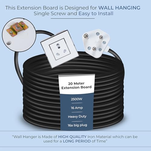 Image of Extension Board Heavy Duty Multi Socket 15A /16A /20 (2500 Watts 16A Big Plug, 20 Meter)
