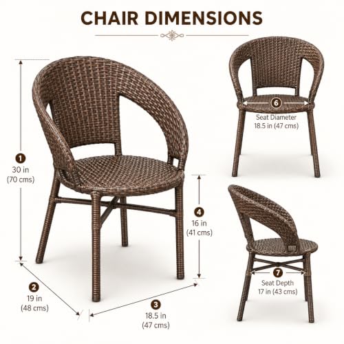 Image of Patio Furniture 4 Chair 1 Table for Balcony Bedroom Living Room Garden Lawn Terrace Seating