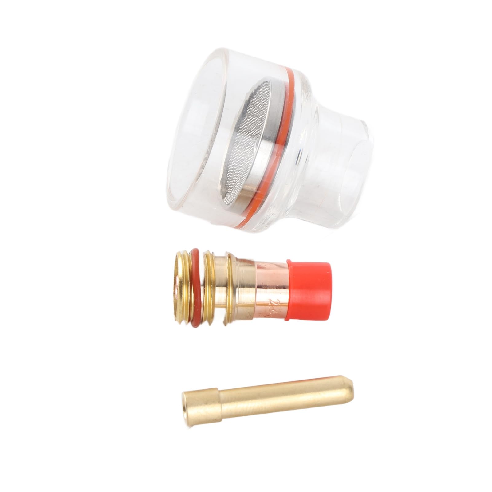 Kit de Lentilles à Gaz 6 Pièces, Accessoires de Soudage Tig, Kit de Lentilles à Gaz Tig, Tasse de Soudage en Verre, Corps de Pince en Cuivre, Tasse en Verre Transparent pour le