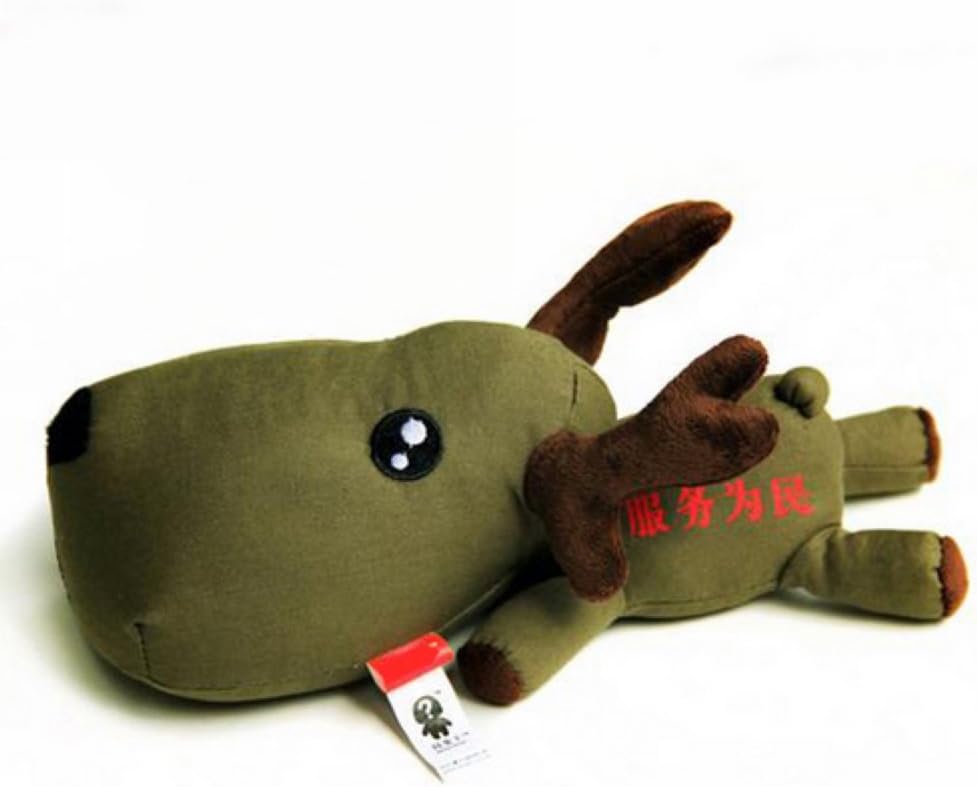Icary Cartoon Deer Doll Bamboo Charcoal Doll for Household or Car (Army Unifor, Large)