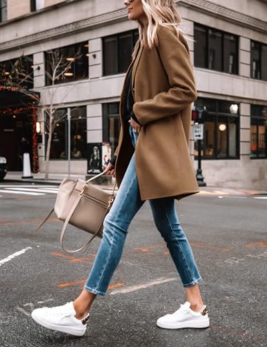 Yidarer Women's Wool Coat Mid-Length Notch Lapel Single Breasted Trench Pea Coats Casual Outerwear3