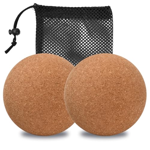 Natuce Bolas de Masaje Set de 2, 6cm Sport Bolas de Masaje, Pelota Masaje Muscular, Massage Balls para Rehabilitación, Masajeador de Pies y Manos de Aliviar Fascitis Plantar, Liberación Miofascial