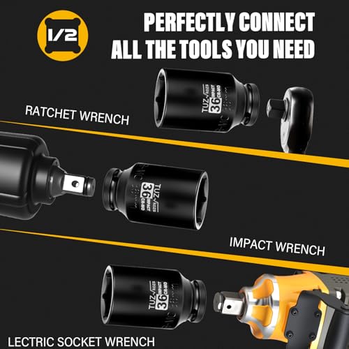 Image of 1 /2 Inch Drive 36mm Deep Metric 6 Point CR-MO Impact Socket