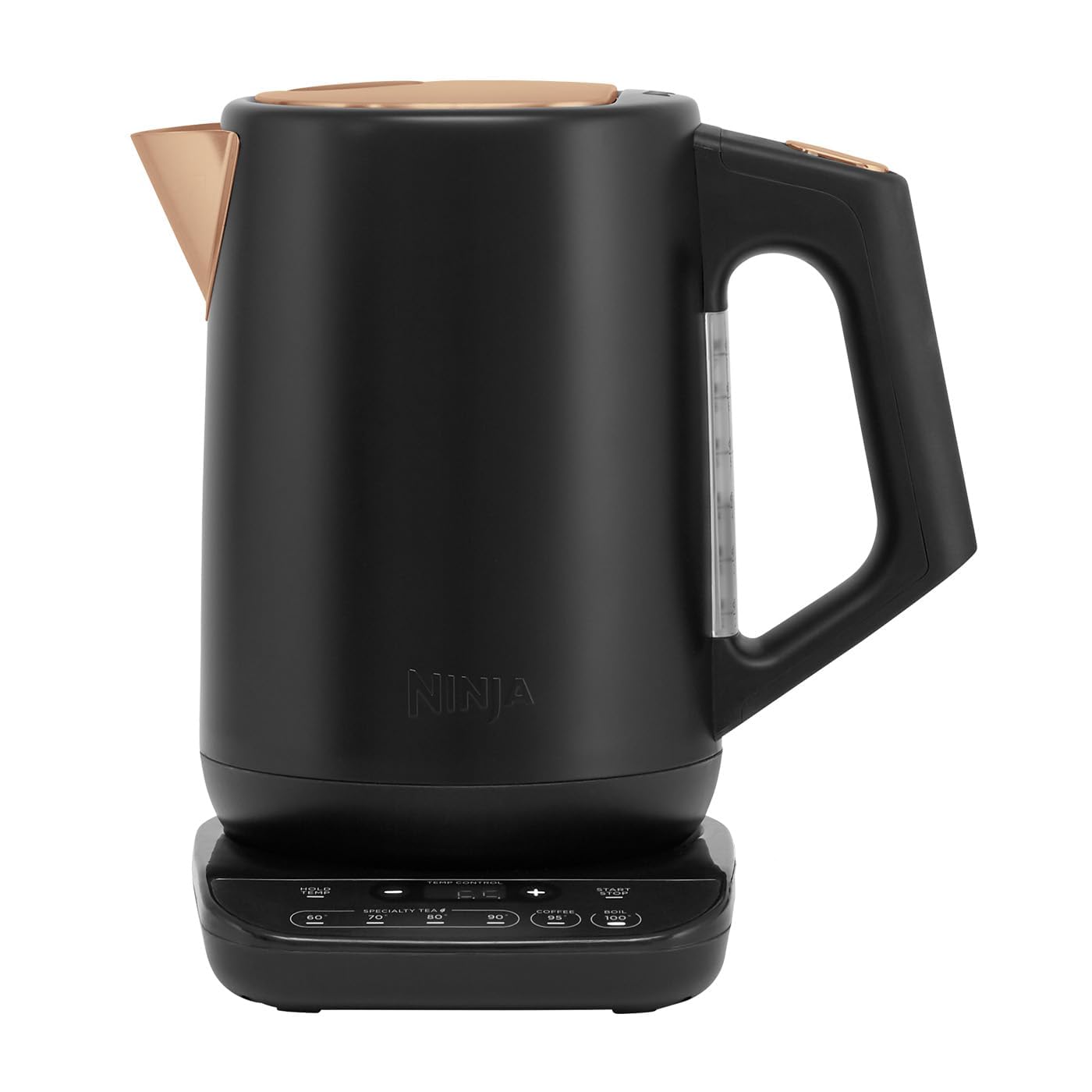 Ninja Perfect 1.7L Temperature Kettle with Temperature Control, LED Display, Easy to Use Kettle with Fast Boil and Temperature Retention, Black and Copper, KT200UKCP