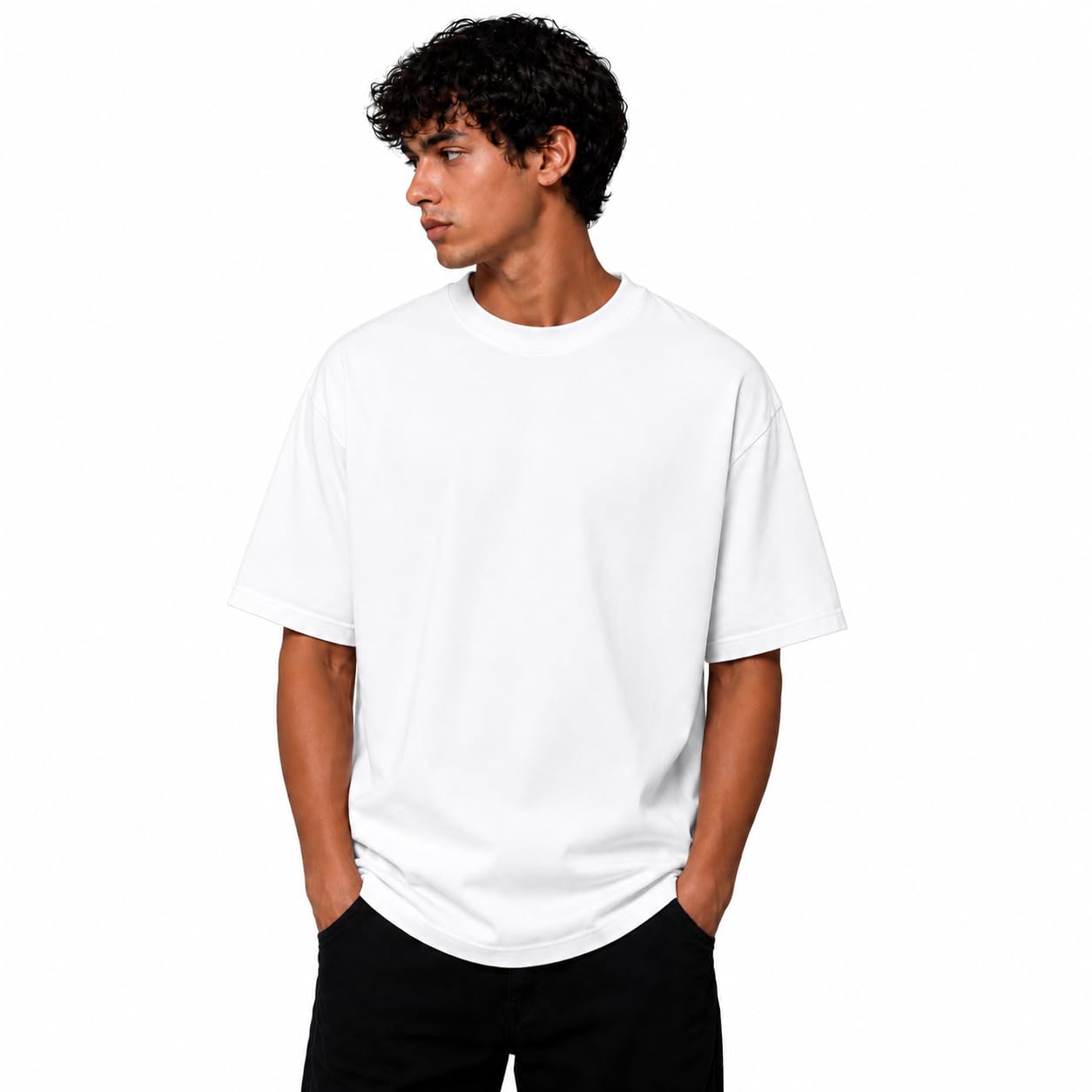 Oversized T-Shirt for Men | Graphic Printed Half Sleeve Round Neck Tee | Casual Loose Fit Streetwear T-Shirt College Travel & Gifting-picture-35
