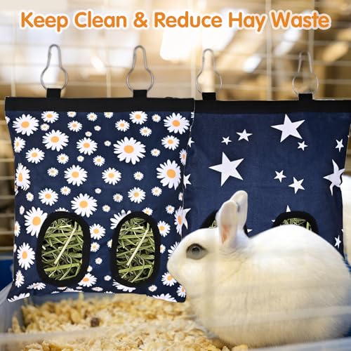 image for ducyak Upgraded Rabbits Hay Feeder Bag for Bunny, Guinea Pigs, Chinchi
