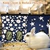 Upgraded Rabbits Hay Feeder Bag for Bunny, Guinea Pigs, Chinchillas - Hanging Washable 2-Hole Hay Dispenser with 600D Oxford Fabric, Small Animal Cage Accessories (Blue Star and Blue Daisy)