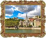 Lyon France - Imán decorativo para nevera, recuerdo turístico