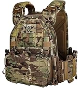YAKEDA Multicam Tactical Vest for Men Military Cordura Quick Release Laser-Cut Modular Lightweigh...