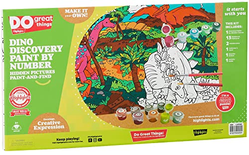 Image for Highlights Dinosaur Paint by Number Craft Kit for Kids,