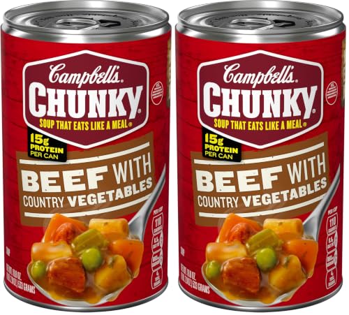 Image of Campbell's Chunky Soup, Beef Soup with Country Vegetables, 18.8 Oz Can (Pack of 2)