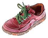  TMA Comfort Damen Sneakers Leder Schuhe Rot Turnschuhe Schnürer Halbschuhe Gr. 38