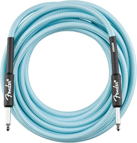 Fender Professional Series Tweed Instrument Cable, 15', Daphne Blue