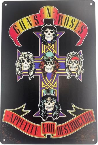 Poster en métal rock band des années 80 et 90 décoration murale robuste