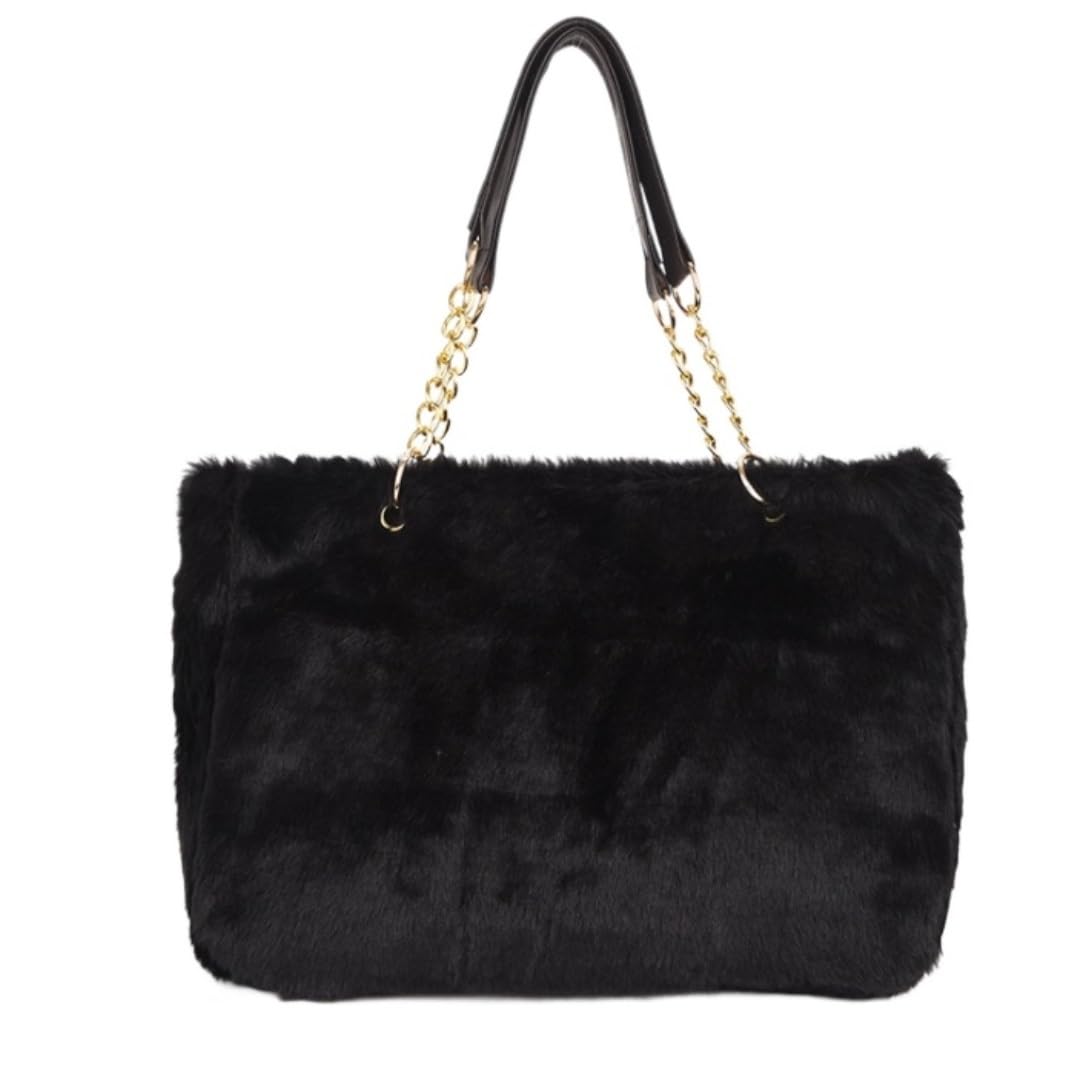 Sac shopping à bandoulière en peluche avec détails soignés
