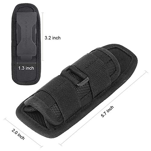 Bestsun Tactical Flashlight Holster, Led Flashlight Pouch Holder Nylon Belt Torch Carry Case With 360 Degree Rotatable Clip (Flashlight Not Include) #TOP4
