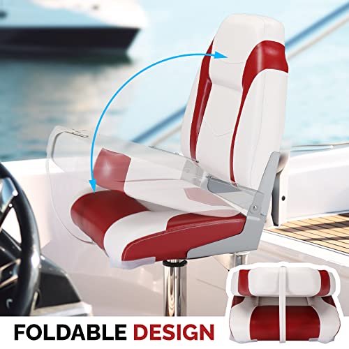 image for PEXMOR Boat Seats Low/High Back, Folding Boat Seat Included, Fold-Down